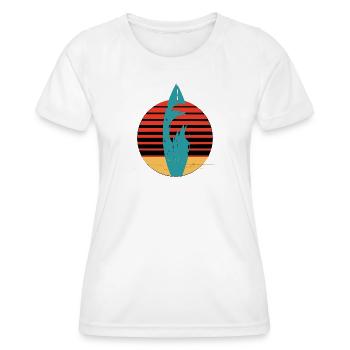 Surfen - Frauen Funktions-T-Shirt - Weiß - Vorne - AI Model Female 172 dark (172cm)