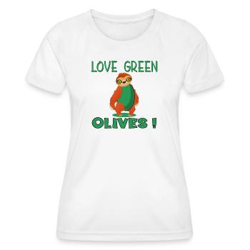 LOVE GREEN OLIVES - SLOTH ANIMAL - Women's Functional T-Shirt - white - Front - AI Model Female 172 dark (172cm)