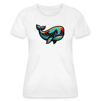 Wal - Frauen Funktions-T-Shirt - Weiß - Vorne - AI Model Female 172 dark (172cm)