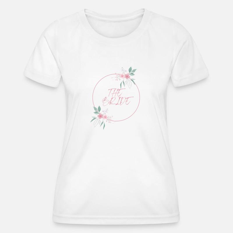 Bride Pink Circle Flowers Plain Vintage - Women's Functional T-Shirt - white