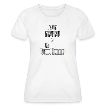 Mon Neveu Est Un Grand Homme - T-shirt sport Femme - blanc - Devant - AI Model Female 172 dark (172cm)