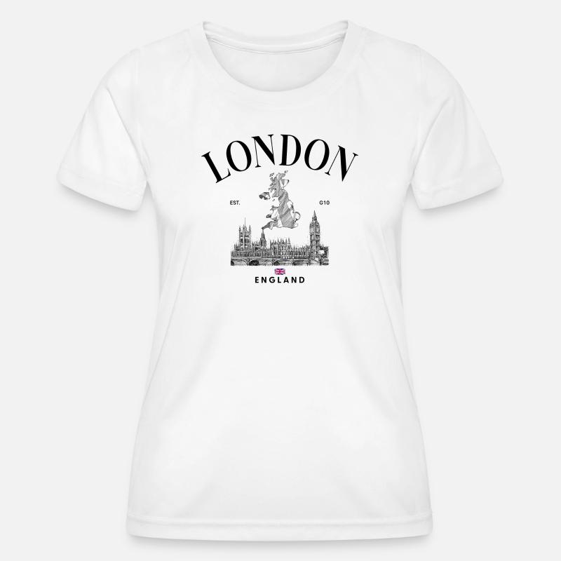 Tiny Union Jack on Black - Women's Functional T-Shirt - white