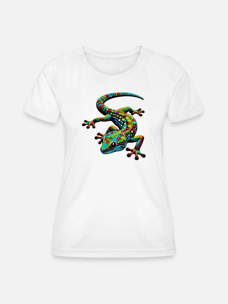Gecko - Frauen Funktions-T-Shirt - Weiß