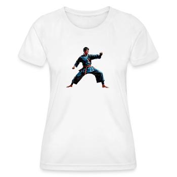 Martial Artist Action Pose Design - Women's Functional T-Shirt - white - Front - AI Model Female 172 dark (172cm)