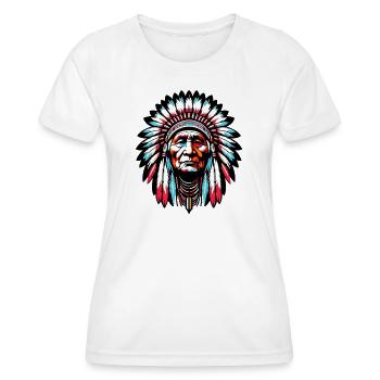 Amerikanisch, Indianer, Amerikaner - Frauen Funktions-T-Shirt - Weiß - Vorne - AI Model Female 172 dark (172cm)