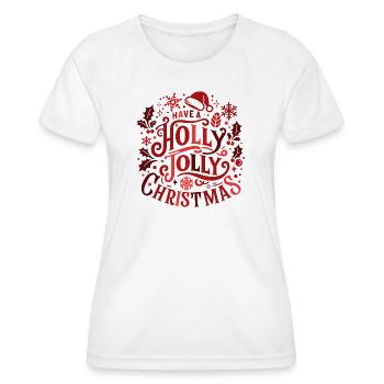 Holly Jolly Christmas Motif - Frauen Funktions-T-Shirt - Weiß - Vorne - AI Model Female 172 dark (172cm)