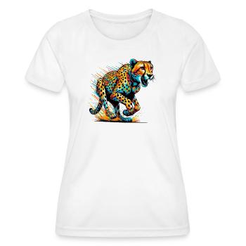 Gepard - Frauen Funktions-T-Shirt - Weiß - Vorne - AI Model Female 172 dark (172cm)