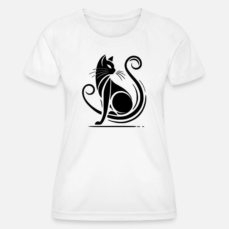Modern Black Cat - Women's Functional T-Shirt - white