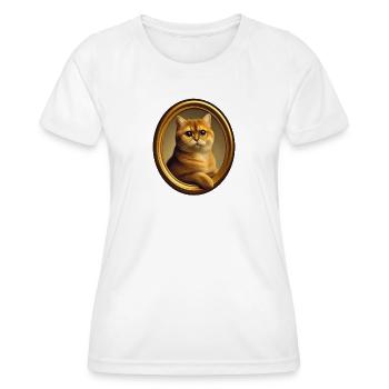 Katzenporträt Kater Carlo - Frauen Funktions-T-Shirt - Weiß - Vorne - AI Model Female 172 dark (172cm)