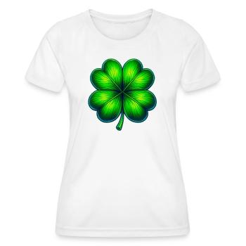 Four-leaf clover - Women's Functional T-Shirt - white - Front - AI Model Female 172 dark (172cm)