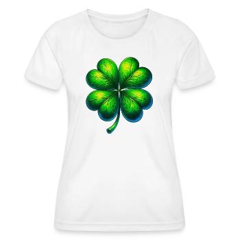Four-leaf clover - Women's Functional T-Shirt - white - Front - AI Model Female 172 dark (172cm)
