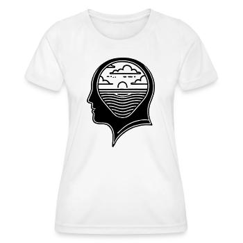Inner Peace – Head with Sunset - Women's Functional T-Shirt - white - Front - AI Model Female 172 dark (172cm)