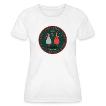 Christmas Duet: Love Sparks - Women's Functional T-Shirt - white - Front - AI Model Female 172 dark (172cm)