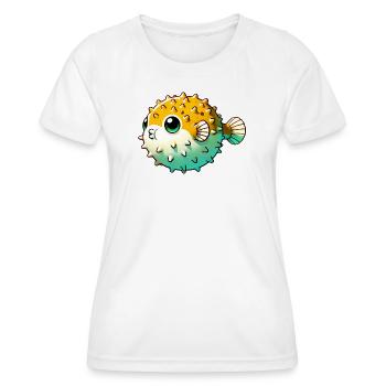 Kugelfisch - Frauen Funktions-T-Shirt - Weiß - Vorne - AI Model Female 172 dark (172cm)