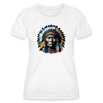 Amérindien Américain - T-shirt sport Femme - blanc - Devant - AI Model Female 172 dark (172cm)
