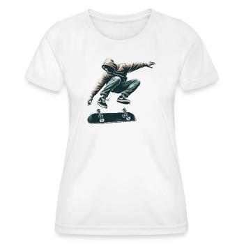 Skater - Frauen Funktions-T-Shirt - Weiß - Vorne - AI Model Female 172 dark (172cm)