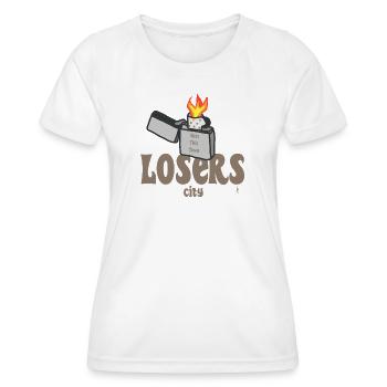 Grunge Rebel Lighter - Hate this town - T-shirt sport Femme - blanc - Devant - AI Model Female 172 dark (172cm)