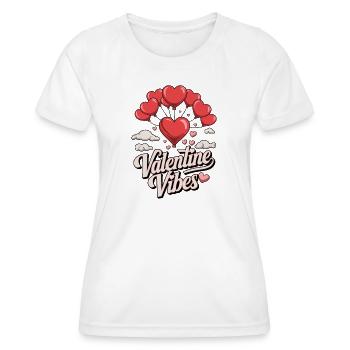 Valentine Vibes für verliebte zu Valentinstag - Frauen Funktions-T-Shirt - Weiß - Vorne - AI Model Female 172 dark (172cm)