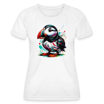 Papageitaucher - Frauen Funktions-T-Shirt - Weiß - Vorne - AI Model Female 172 dark (172cm)