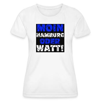 Hamburg , Moin oder watt (25) - Frauen Funktions-T-Shirt - Weiß - Vorne - AI Model Female 172 dark (172cm)