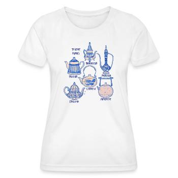 World Cultures Teapots - Women's Functional T-Shirt - white - Front - AI Model Female 172 dark (172cm)