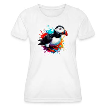 Papageitaucher - Frauen Funktions-T-Shirt - Weiß - Vorne - AI Model Female 172 dark (172cm)