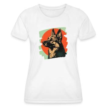 Chien de berger - T-shirt sport Femme - blanc - Devant - AI Model Female 172 dark (172cm)