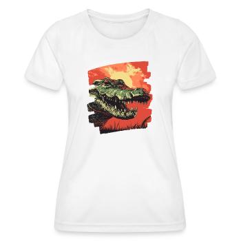 Krokodil - Frauen Funktions-T-Shirt - Weiß - Vorne - AI Model Female 172 dark (172cm)