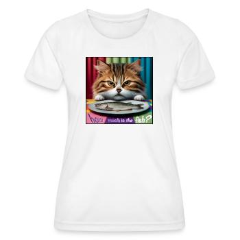 how much is the fish cat - Women's Functional T-Shirt - white - Front - AI Model Female 172 dark (172cm)