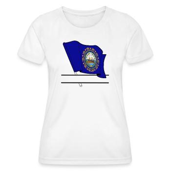 Flag New Hampshire text banner - Women's Functional T-Shirt - white - Front - AI Model Female 172 dark (172cm)