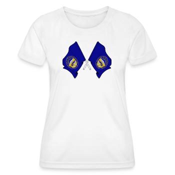 Deux drapeaux ont traversé le Nebraska - T-shirt sport Femme - blanc - Devant - AI Model Female 172 dark (172cm)