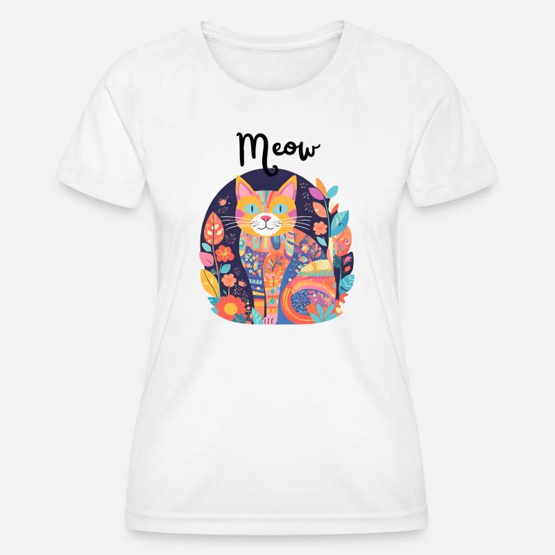 Colorful Cat Patchwork Anthology - Women's Functional T-Shirt - white