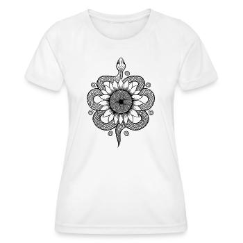 Serpent au tournesol à colorier soi-même - T-shirt sport Femme - blanc - Devant - AI Model Female 172 dark (172cm)