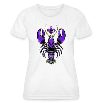 Mardi Gras crawfish with fleur-de-lis design - Women's Functional T-Shirt - white - Front - AI Model Female 172 dark (172cm)