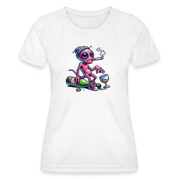 Extraterrestre avec la gueule de bois - T-shirt sport Femme - blanc - Devant - AI Model Female 172 dark (172cm)