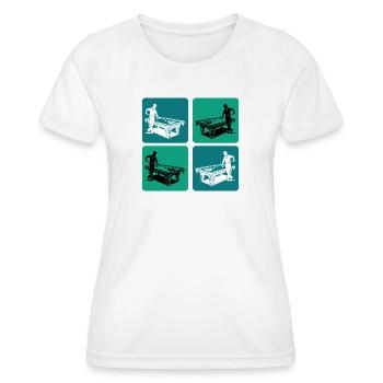 Joueur de billard vintage - T-shirt sport Femme - blanc - Devant - AI Model Female 172 dark (172cm)