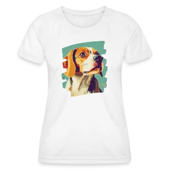 Beagle - T-shirt sport Femme - blanc - Devant - AI Model Female 172 dark (172cm)