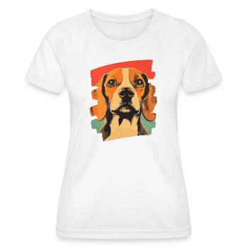 Beagle - T-shirt sport Femme - blanc - Devant - AI Model Female 172 dark (172cm)