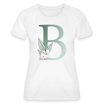 B Monogramme, Floral, Personnalisable - T-shirt sport Femme - blanc - Devant - AI Model Female 172 dark (172cm)