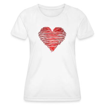 motiv_herz_rot - T-shirt sport Femme - blanc - Devant - AI Model Female 172 dark (172cm)