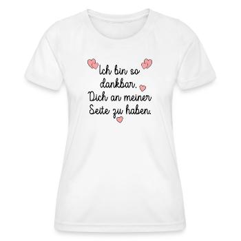 DANKBARKEIT WERTSCHÄTZUNG HERZ - Frauen Funktions-T-Shirt - Weiß - Vorne - AI Model Female 172 dark (172cm)
