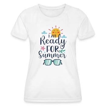Je suis prêt pour l’été - T-shirt sport Femme - blanc - Devant - AI Model Female 172 dark (172cm)