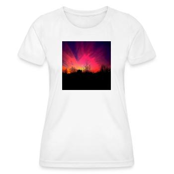Sonnenuntergang Violett Abendrot Poster - Frauen Funktions-T-Shirt - Weiß - Vorne - AI Model Female 172 dark (172cm)