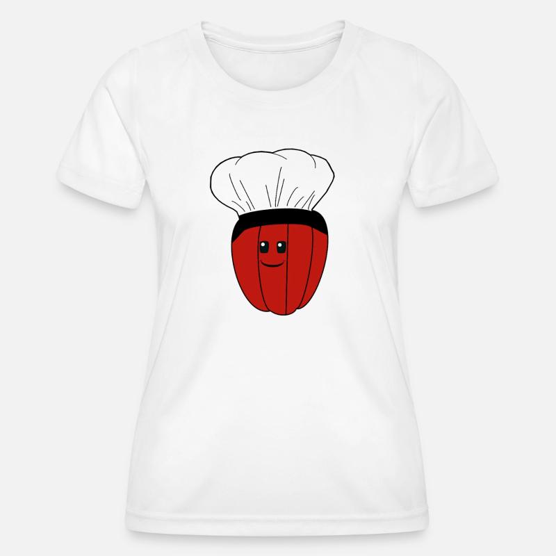 Chef's Hat, Pepper, Pod, Vegetables - Women's Functional T-Shirt - white