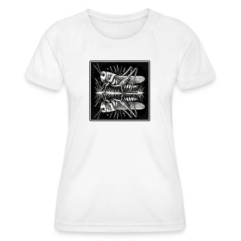 Reflection of nature – grasshopper in symmetry - Women's Functional T-Shirt - white - Front - AI Model Female 172 dark (172cm)