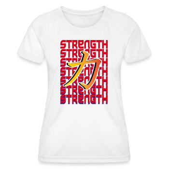 Strength Japanese Kanji - Women's Functional T-Shirt - white - Front - AI Model Female 172 dark (172cm)
