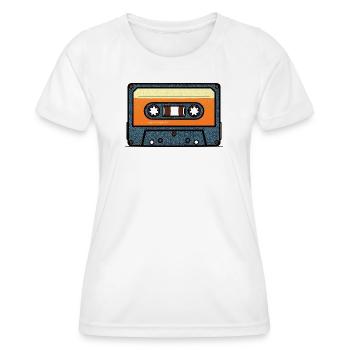 Retro Cassette Tape Design - Women's Functional T-Shirt - white - Front - AI Model Female 172 dark (172cm)