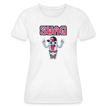 Swag Cartoon – Style rétro - T-shirt sport Femme - blanc - Devant - AI Model Female 172 dark (172cm)