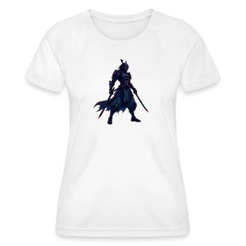 Cyber Samurai Krieger Illustration - Frauen Funktions-T-Shirt - Weiß - Vorne - AI Model Female 172 dark (172cm)