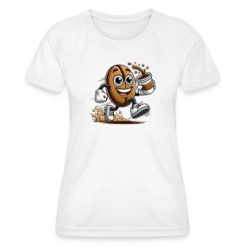 Café à emporter – Happy Coffee Bean - T-shirt sport Femme - blanc - Devant - AI Model Female 172 dark (172cm)